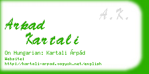 arpad kartali business card